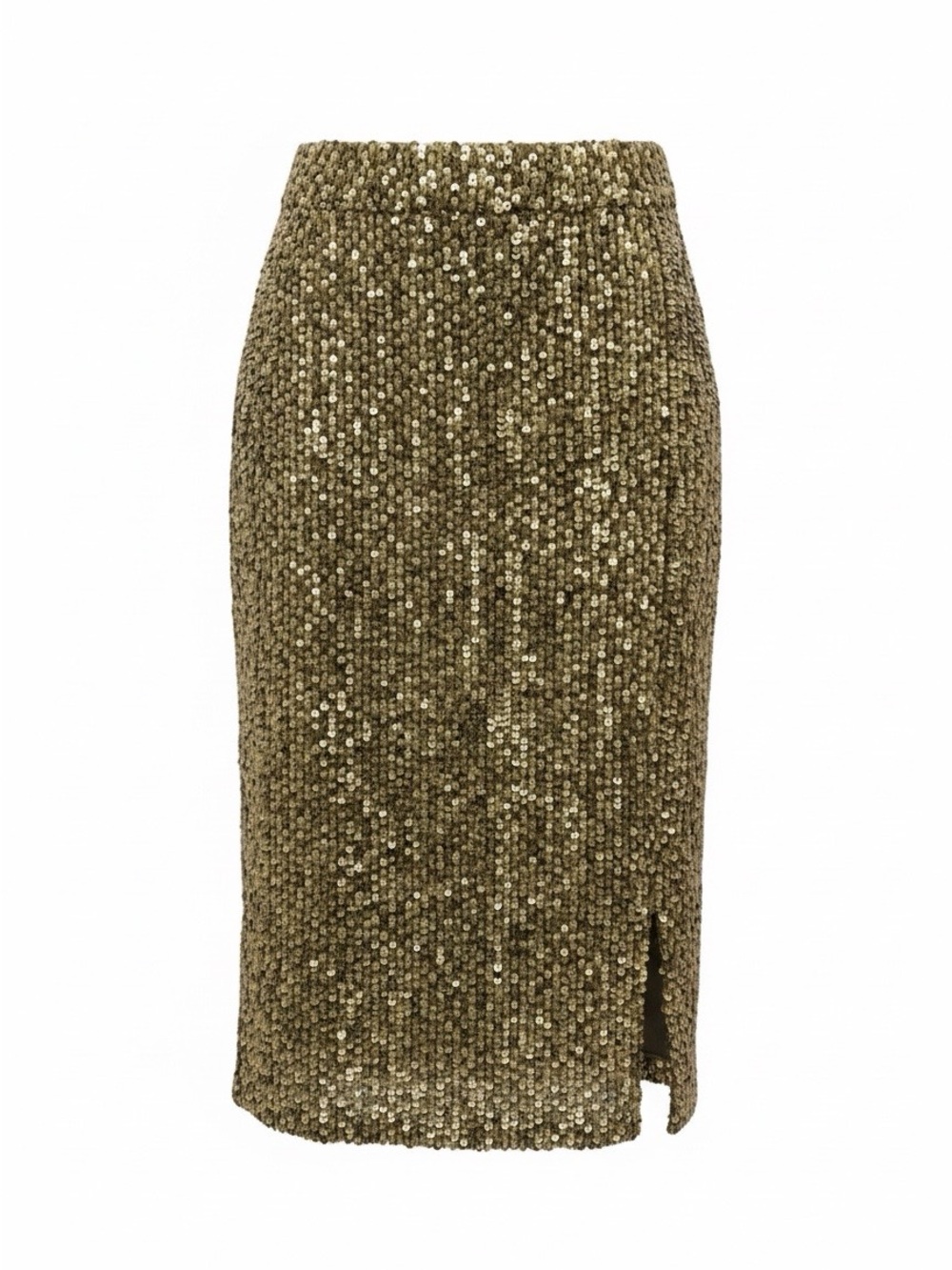 Alice + Olivia Gold Sequin Midi Skirt Size 4 Holiday Party EUC